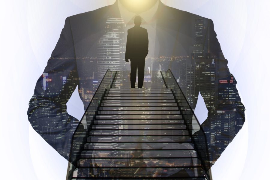 Businessman Success Stairs Startup Goal Level